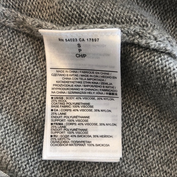 HP🎉Banana Republic Gray Faux Leather Cardigan - Picture 6 of 8